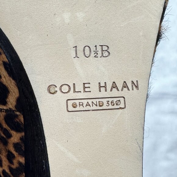 New Cole Haan Calf Hair Leopard Print Marit Wedges - Picture 10 of 10